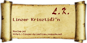 Linzer Krisztián névjegykártya